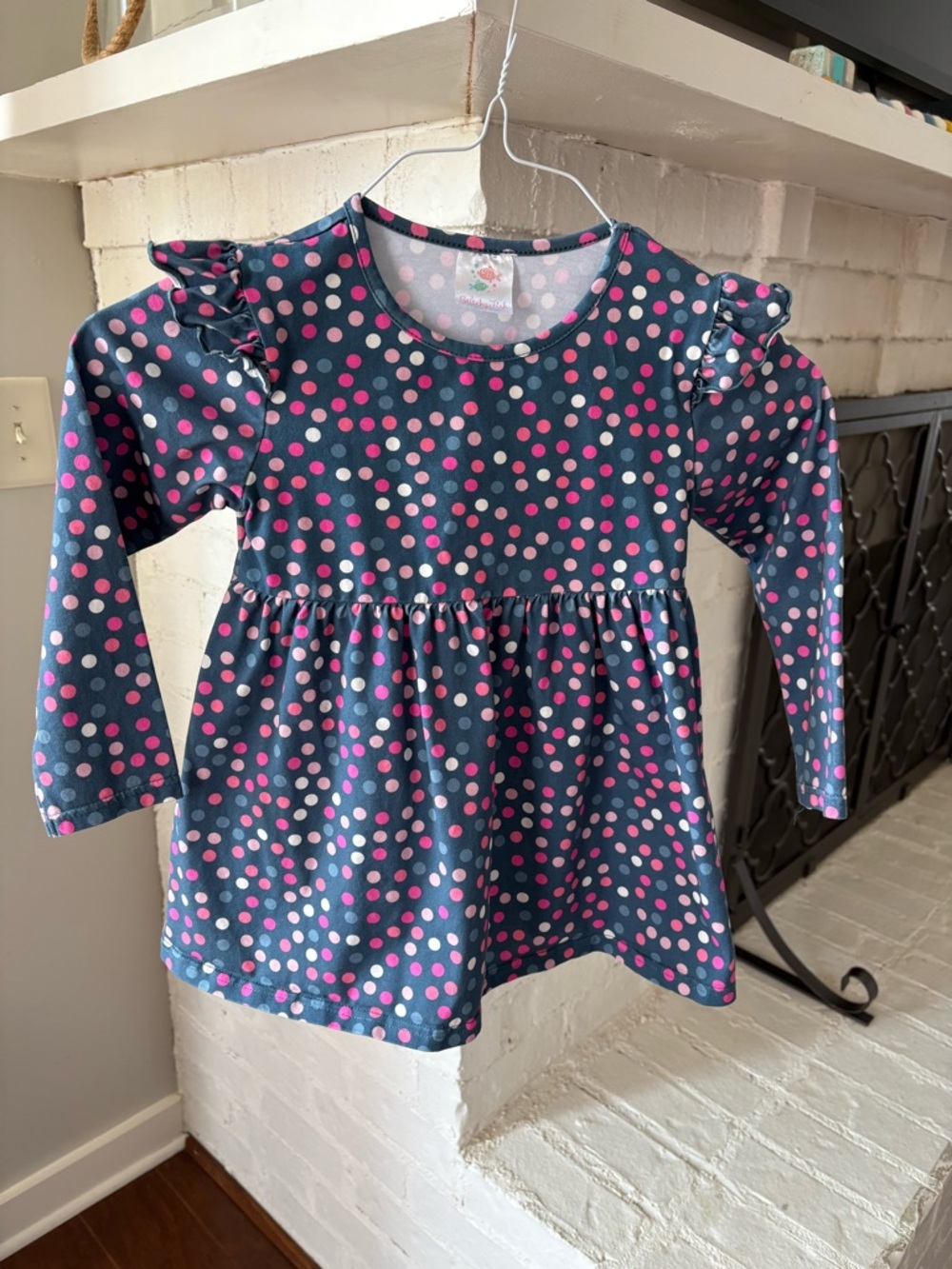 Stitchy fish polka dot shirt